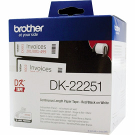 BROTHER DK22251 бумажная лента для наклеек шириной 62 мм, красный и черный шрифт на белом фоне